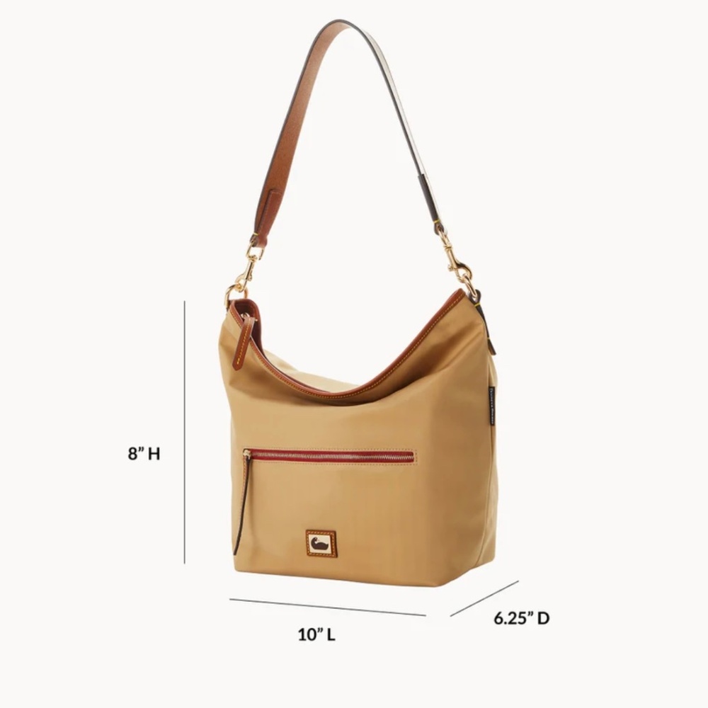Dooney & Bourke Hobo Wayfarer Khaki Nylon Bag - EXCELLENT CONDITION - Picture 4 of 4